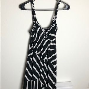 Stripes Black and White Maxi Dress